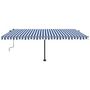 Voir la diapositive 4 : VIDAXL Auvent manuel retractable sur pied 500x300 cm Bleu/Blanc