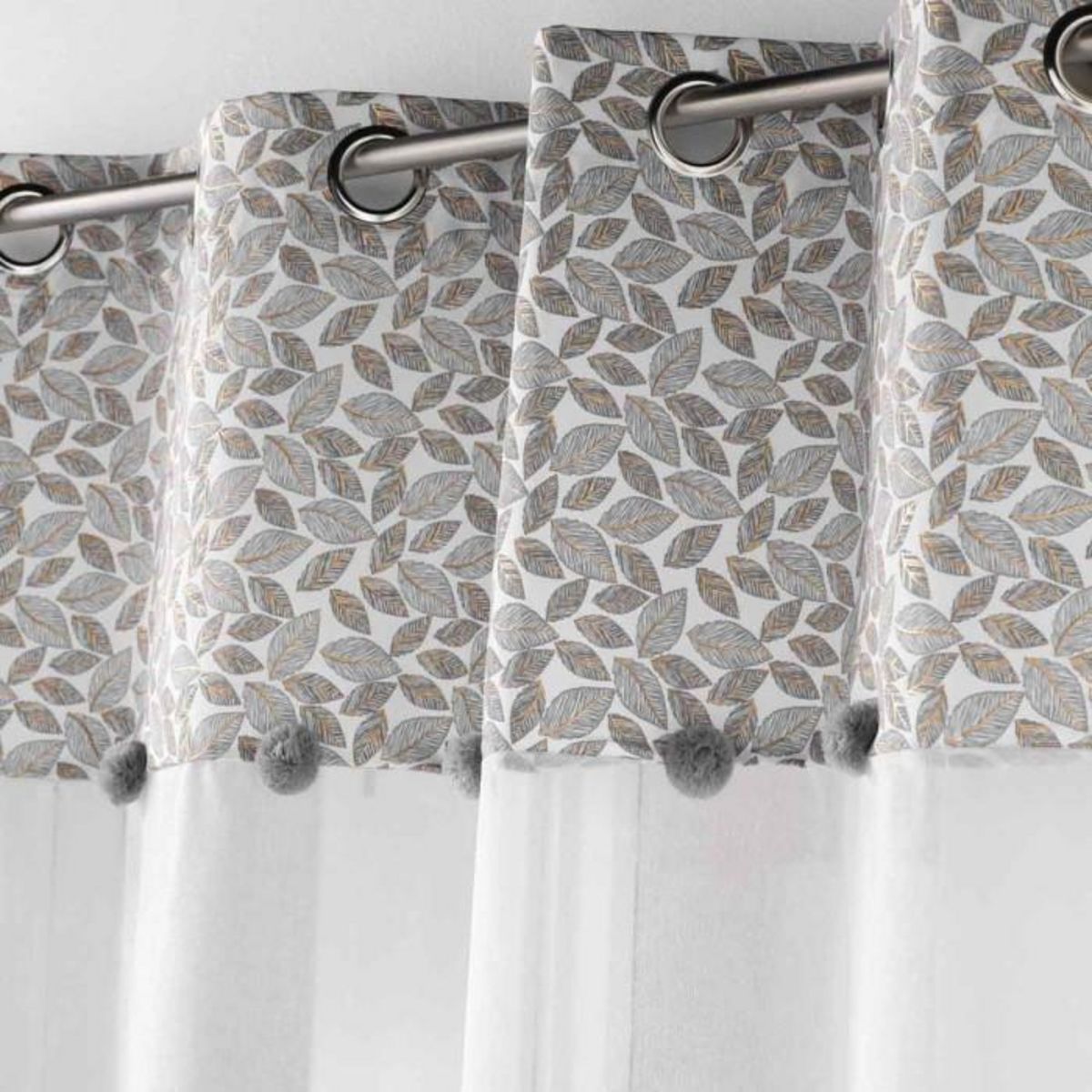 Paris Prix Rideau Voilage à Œillets  Vilanelle  140x240cm Gris