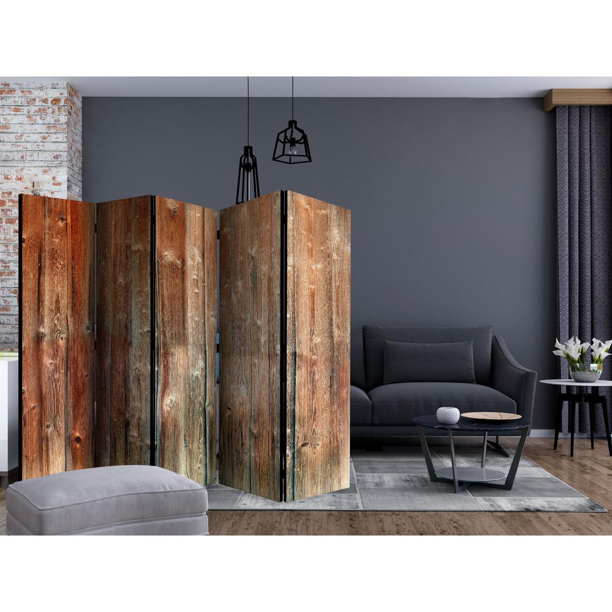Voir la diapositive 2 : Paris Prix Paravent 5 volets  forest cottage  172x225cm