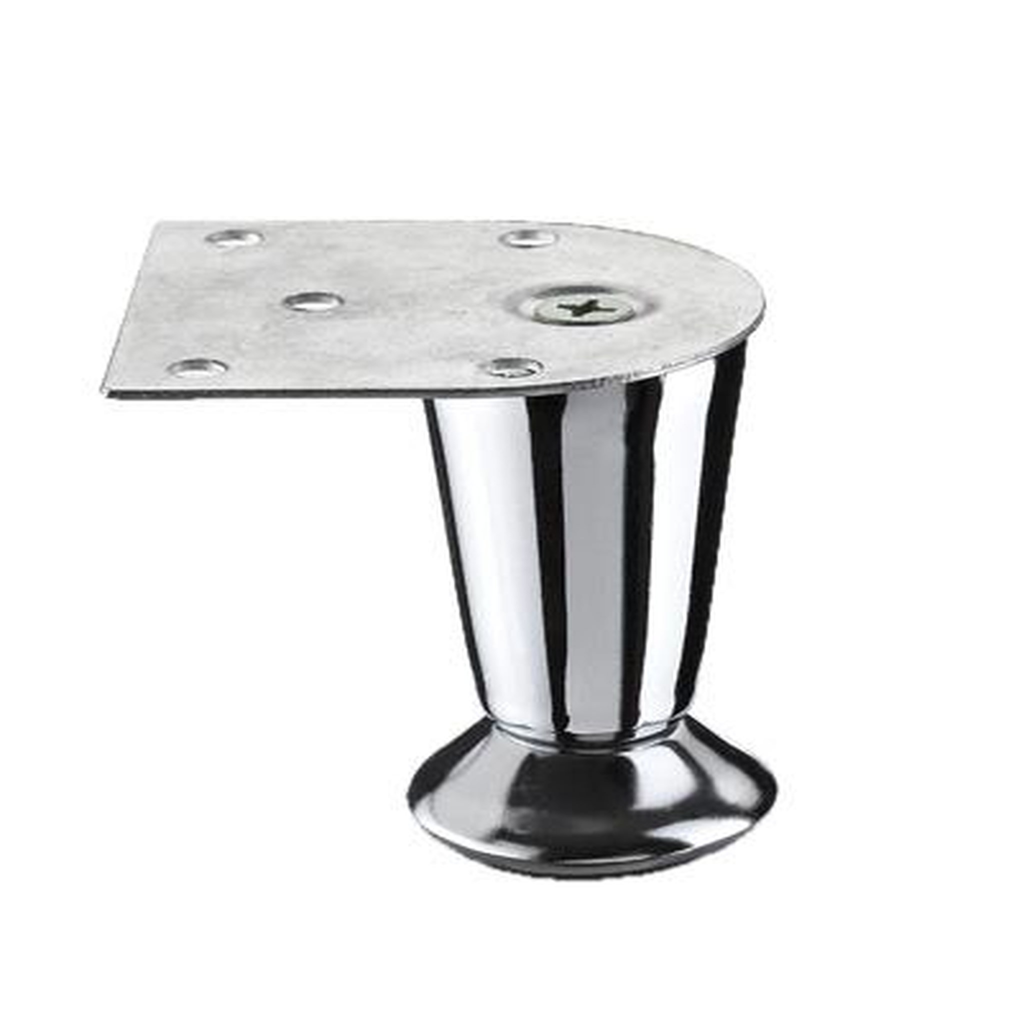 CENTRALE BRICO Pied meuble cylindrique HETTICH fixe acier chromé gris - H. 70 mm