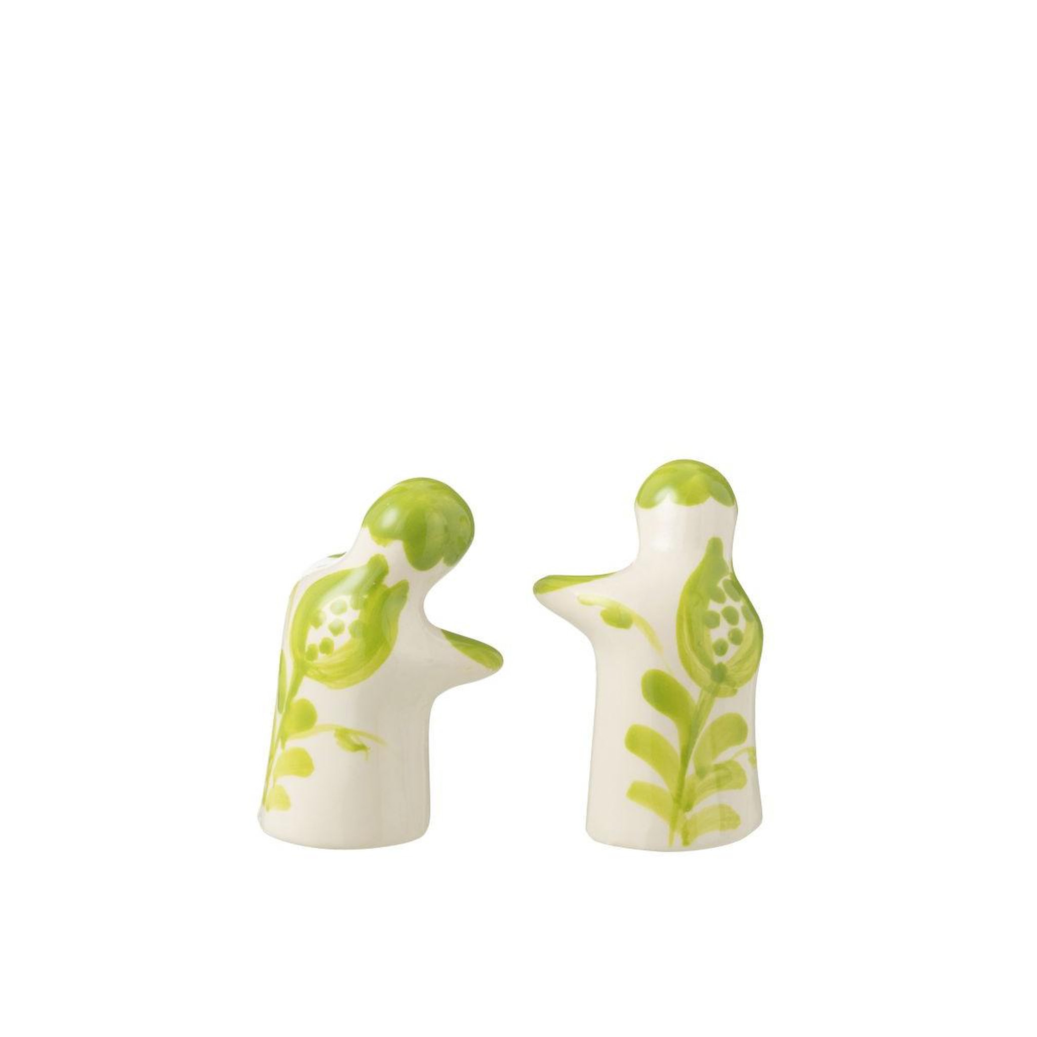 Voir la diapositive 3 : J-LINE Salière & poivrière en céramique  granada  8cm vert