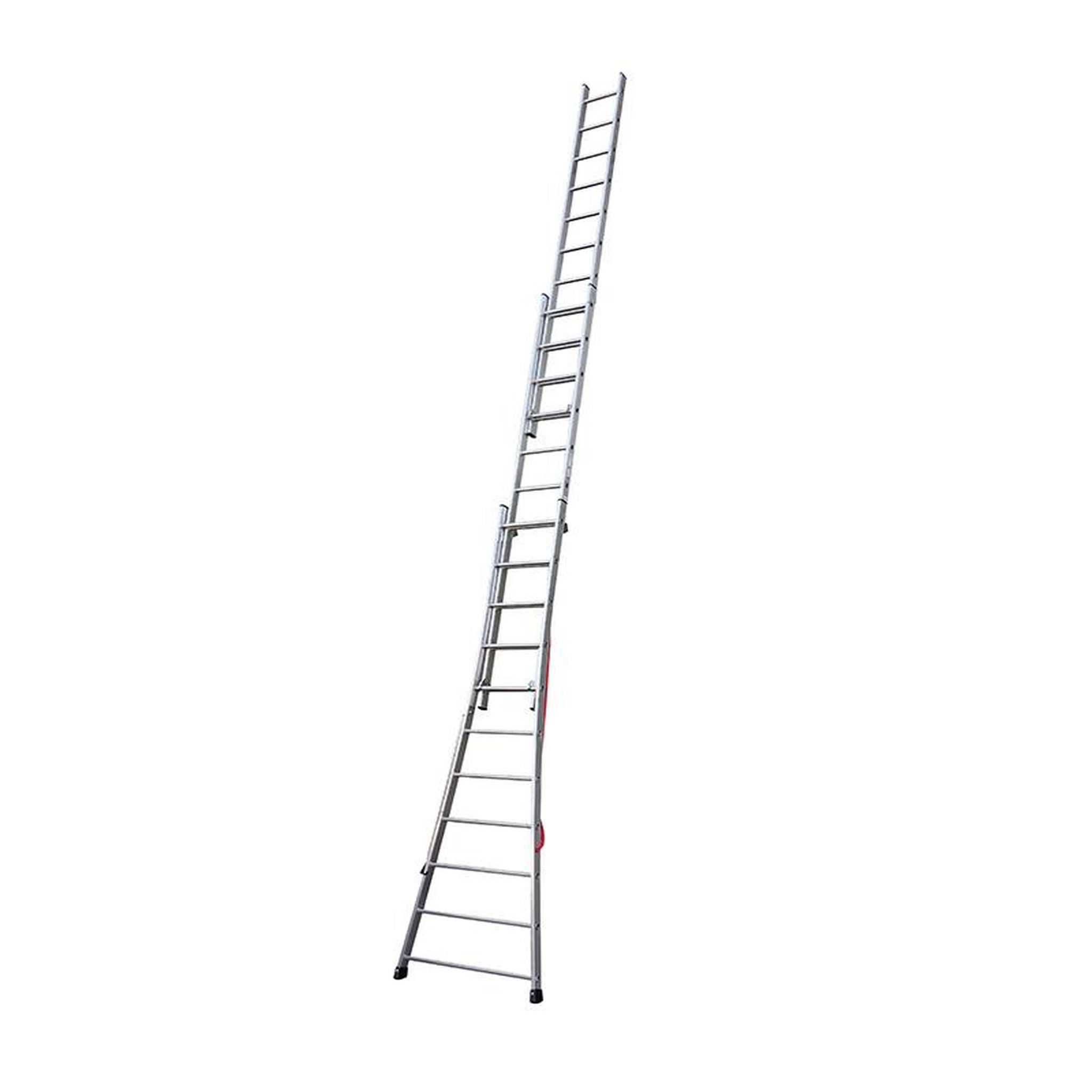 Voir la diapositive 4 : HAILO Echelle transformable base évasée 3 plans 3x11 échelons 6,5m/7,3m en alu Hailo Premium