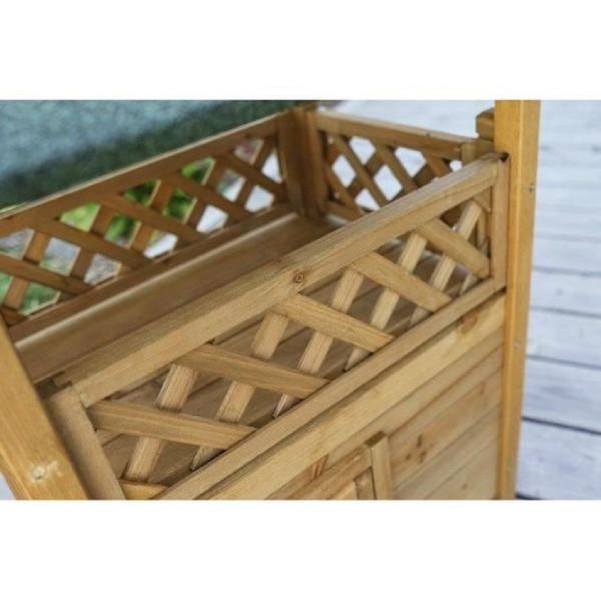 Voir la diapositive 5 : KERBL Maisonnette pour chat - KERBL - Lodge - Bois - Marron / Vert - 77 x 50 x 73 cm