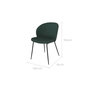 Voir la diapositive 4 : Rendez vous déco Lot de 2 chaises vertes en tissu bouclette et pied en métal-Groom