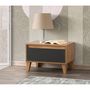 Voir la diapositive 3 : TOILINUX Table de chevet design effet bois avec 1 tiroir - L.60 x H.44 cm - Gris