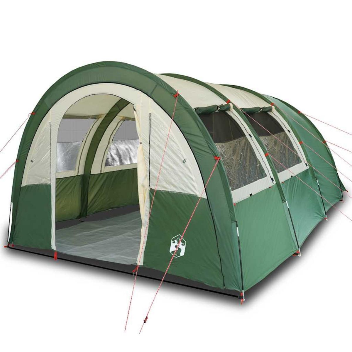 VIDAXL Tente de camping tunnel 4 personnes vert impermeable
