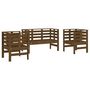 Voir la diapositive 2 : VIDAXL Salon de jardin 3 pcs marron miel bois de pin massif