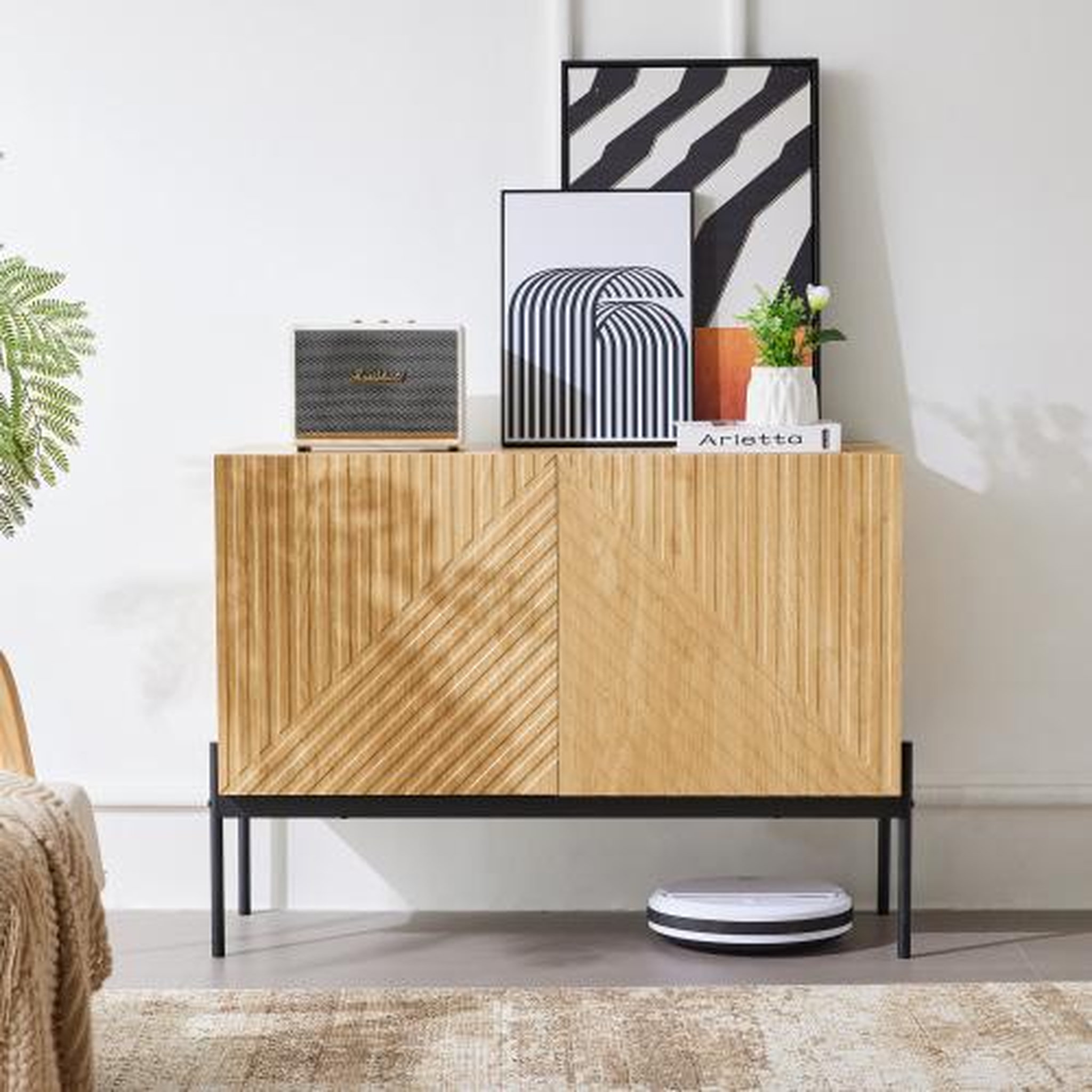 Voir la diapositive 4 : MERAX Buffet 2 porte(s) 0 tiroir(s) - 100 cm naturel panneau de particules