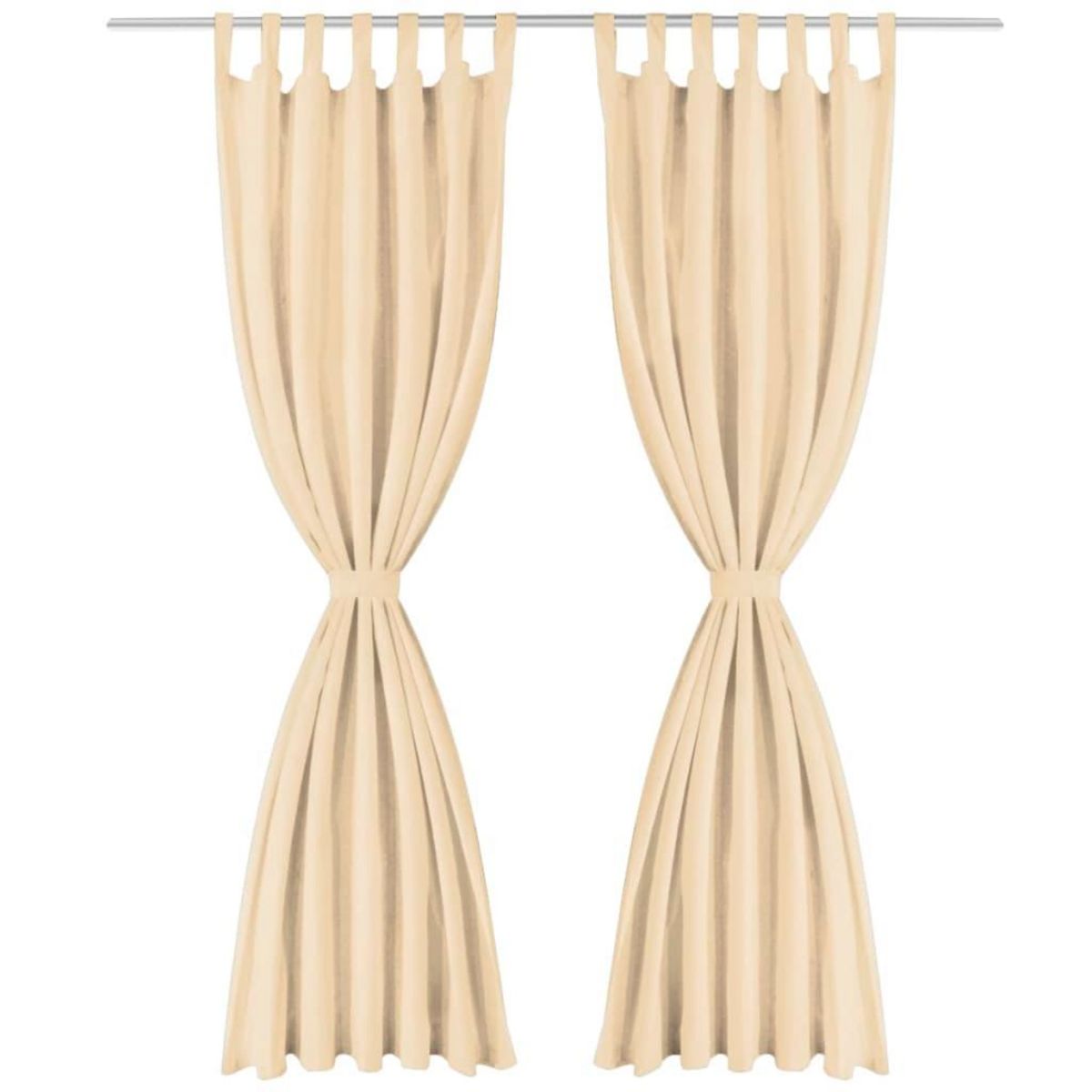VIDAXL Rideau occultant avec boucles 2 pcs 140 x 175 cm Beige