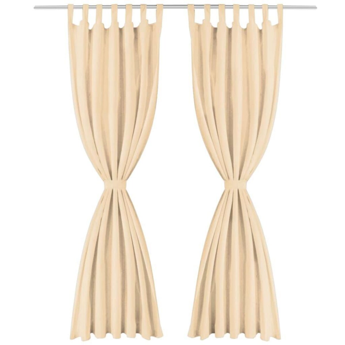 VIDAXL Rideau occultant avec boucles 2 pcs 140 x 175 cm Beige