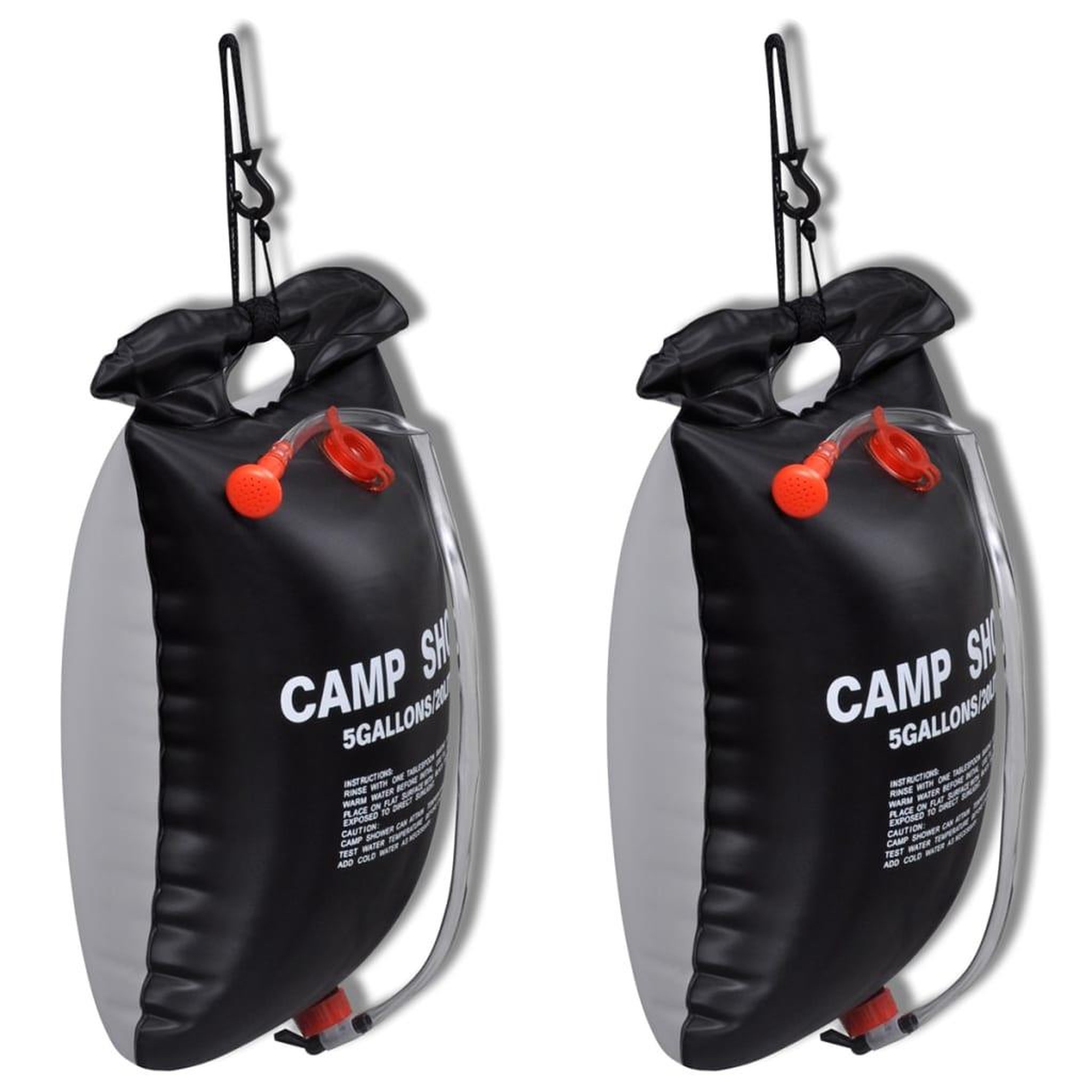 VIDAXL Douche solaire de camping et voyage 20 L 2 pcs