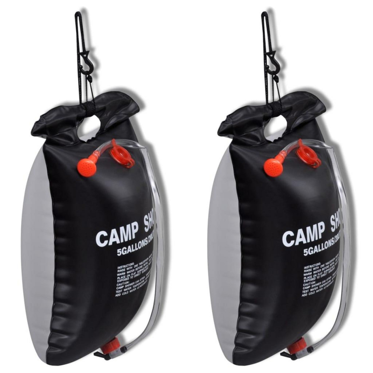 VIDAXL Douche solaire de camping et voyage 20 L 2 pcs