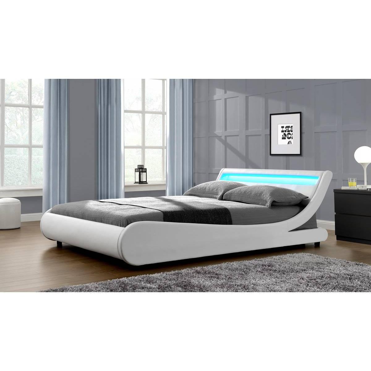 Habitat et Jardin Lit LED  Natacha  - 180 x 200 cm - Blanc