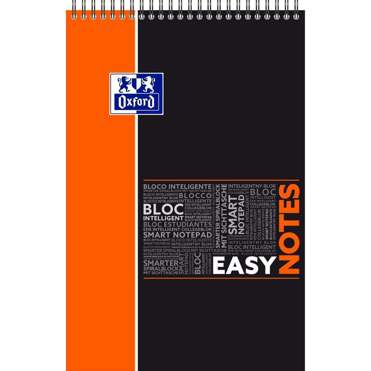 OXFORD Bloc notes perforé Easynotes reliure intégrale 21x31,7cm 160 pages  Seyes noir et orange pas cher 