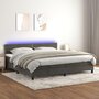 Voir la diapositive 1 : VIDAXL Sommier a lattes de lit avec matelas LED Gris fonce 200x200 cm