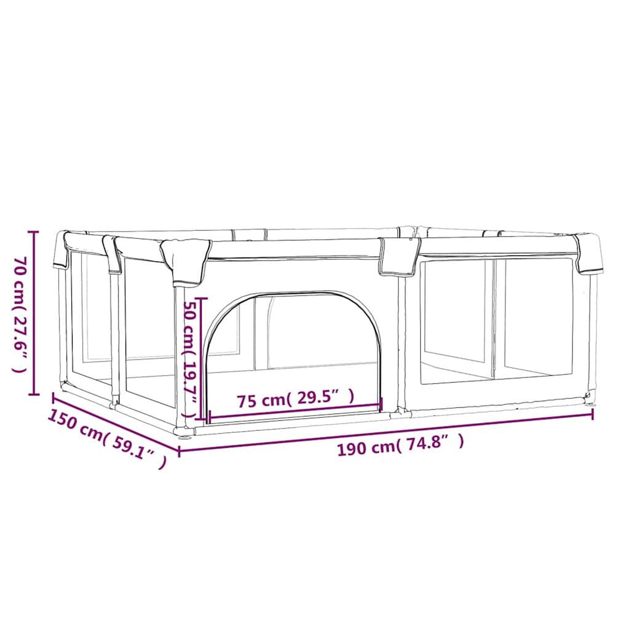 Voir la diapositive 6 : VIDAXL Parc pour bebe avec 2 portes Gris clair Tissu Oxford
