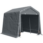 OUTSUNNY Abri de jardin - tente de stockage - abri de vélo - 2 portes zippées - dim. 280L x 240l x 240H cm - métal PE gris