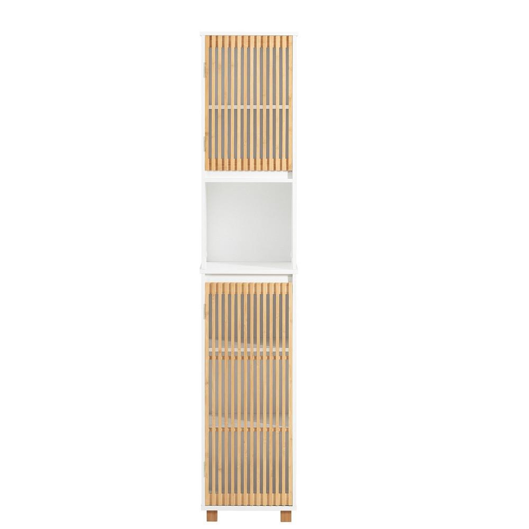 SOBUY SoBuy - Colonne De Salle De Bain à deux portes - Blanc - 33x33x165cm - Nordique - BZR127-W