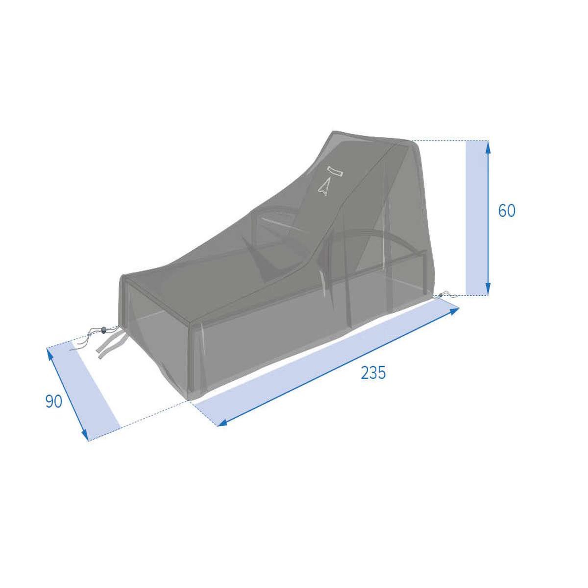 Voir la diapositive 3 : HESPERIDE Housse pour transat hambo gris - 235 x 90 x 60 cm - hespéride