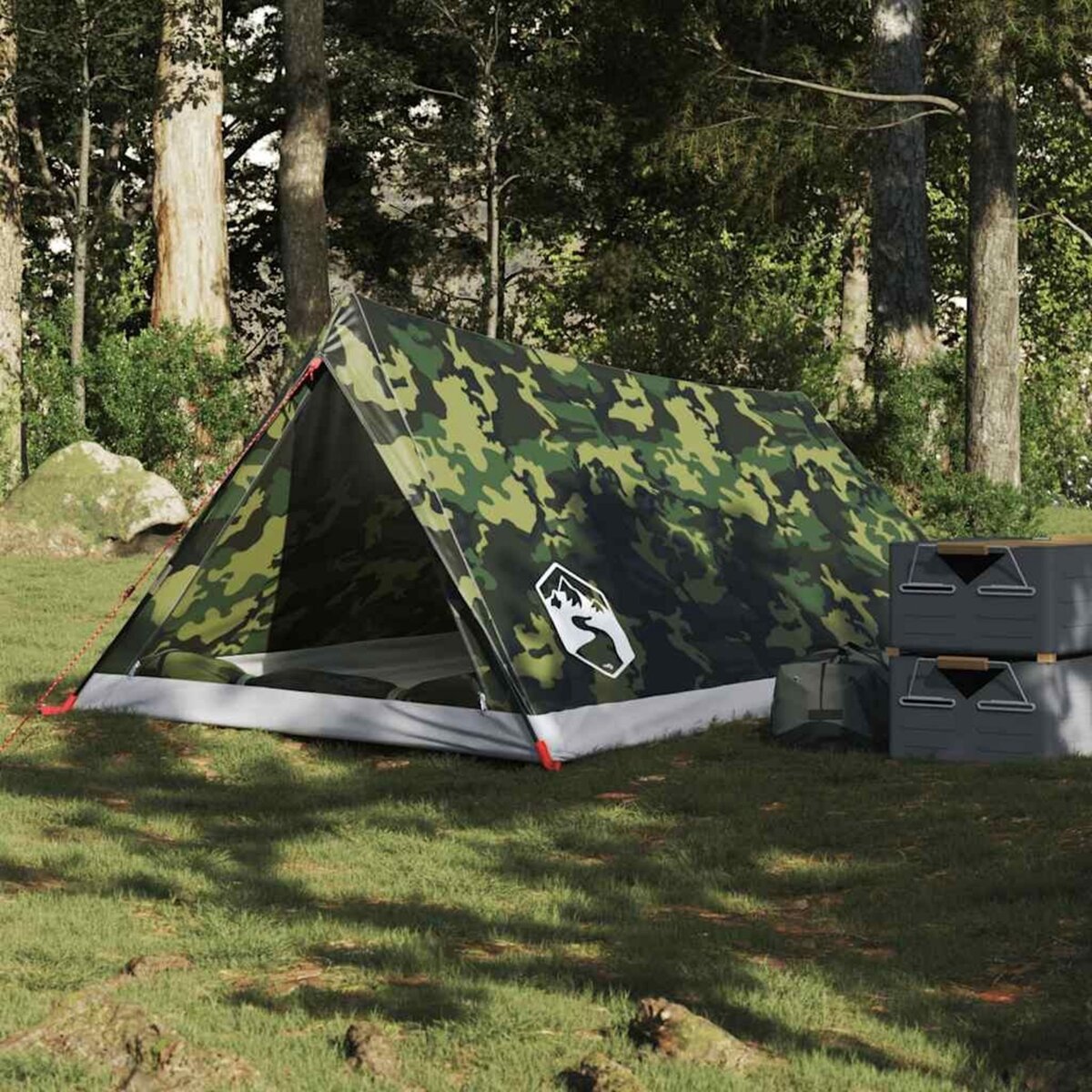 VIDAXL Tente de camping 2 personnes camouflage impermeable