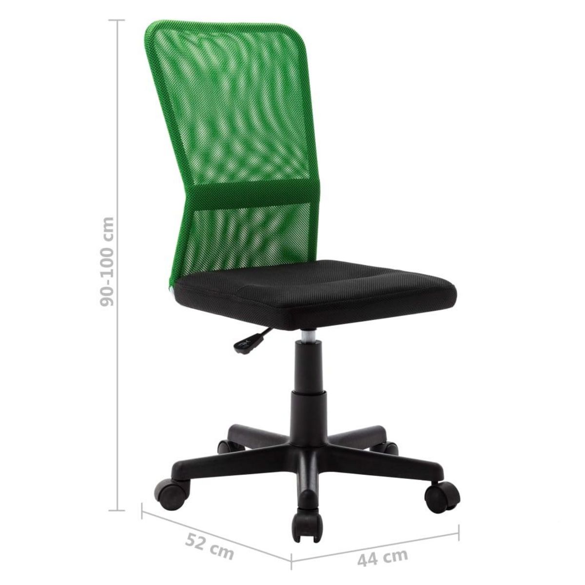 VIDAXL Chaise de bureau Noir et vert 44x52x100 cm Tissu en maille