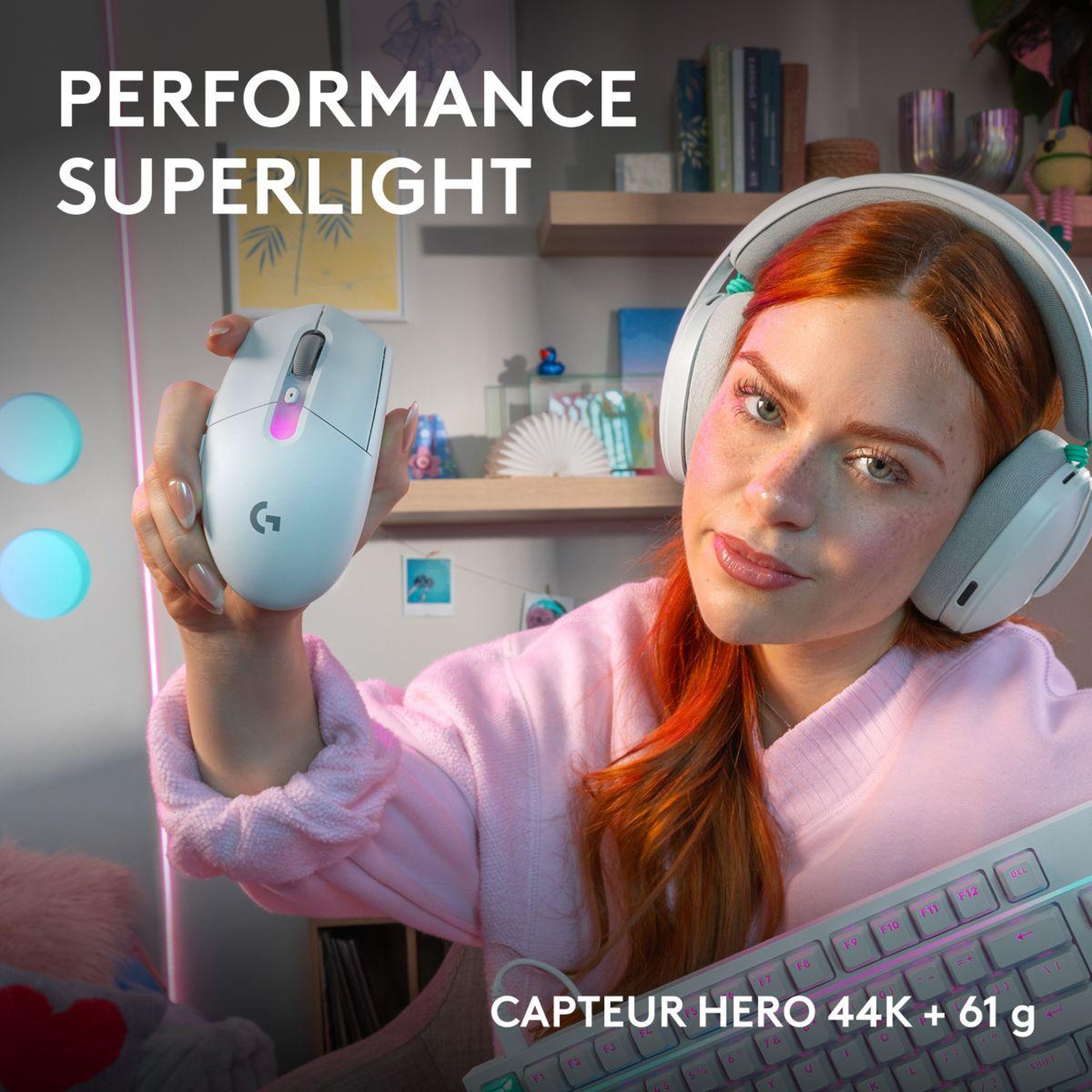 Voir la diapositive 3 : Logitech Souris gamer sans fil g305 x lightspeed blanc