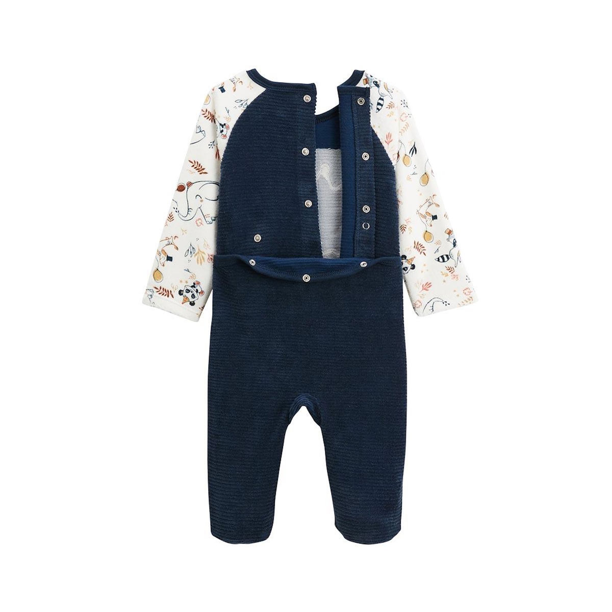 Petit Béguin Pyjama bébé en velours Cirque d'automne