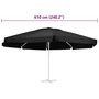 Voir la diapositive 5 : VIDAXL Tissu de remplacement pour parasol d'exterieur Noir 610 cm