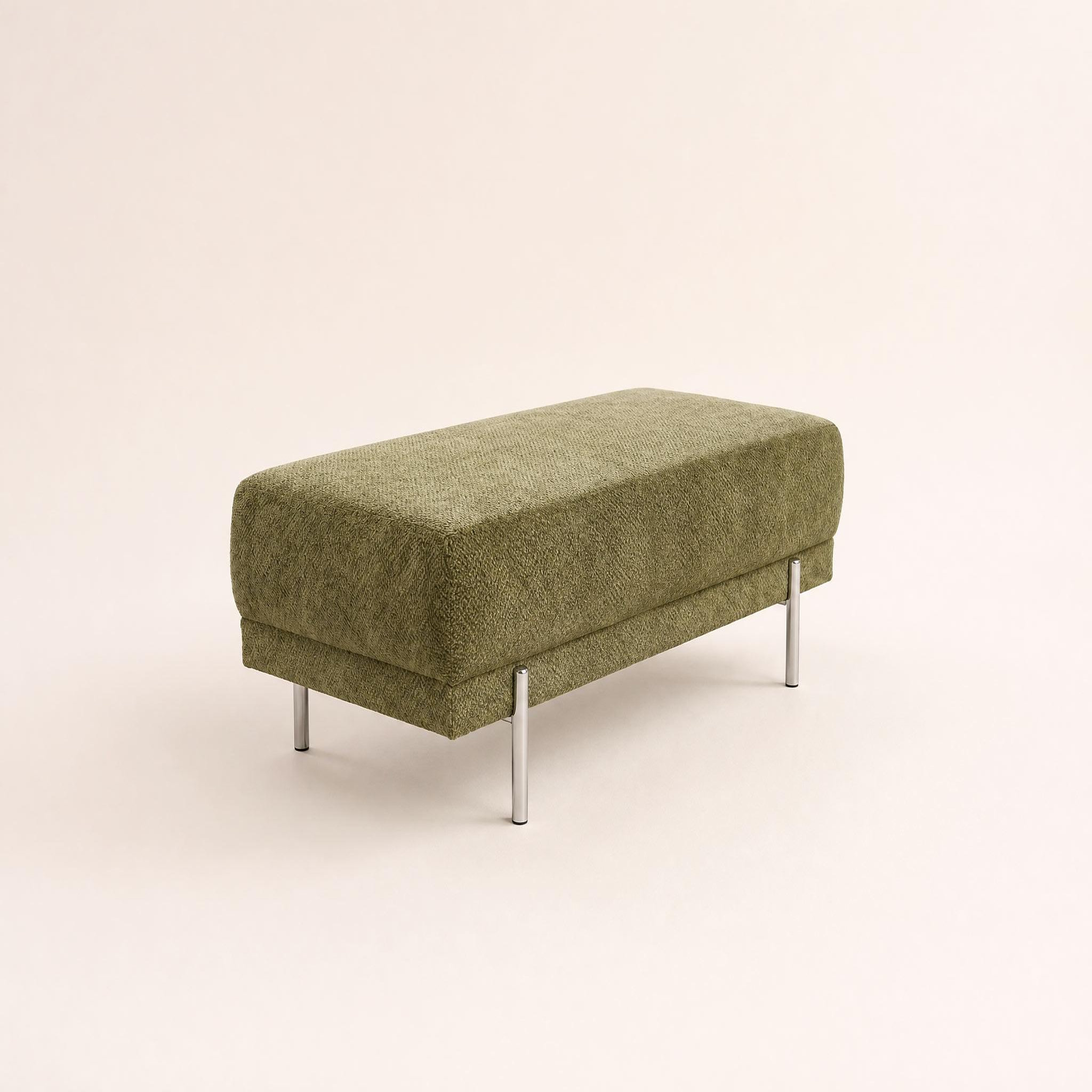 Voir la diapositive 3 : BEST MOBILIER Gabin - pouf en velours texturé