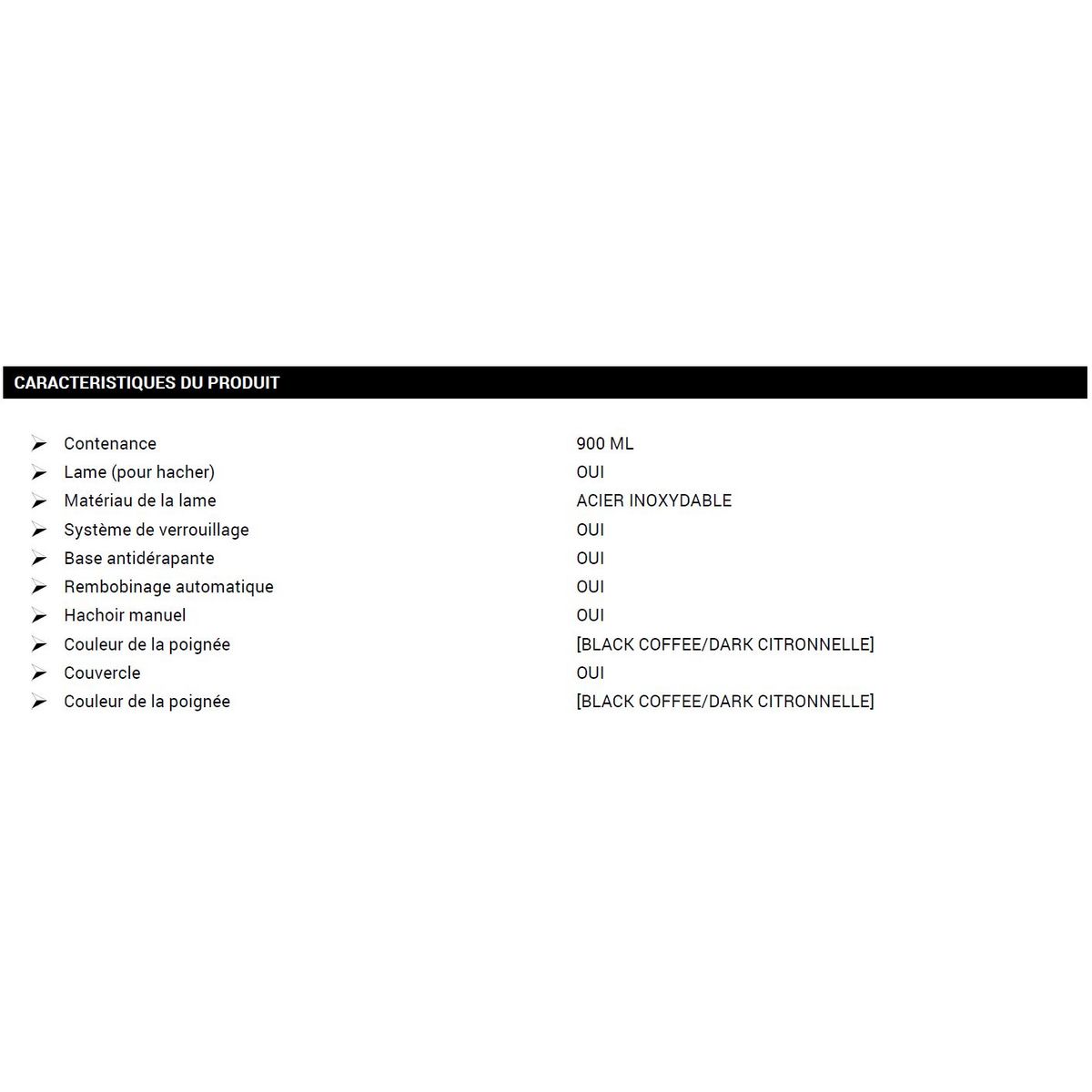 TEFAL Hachoir 5 secondes 900 ml