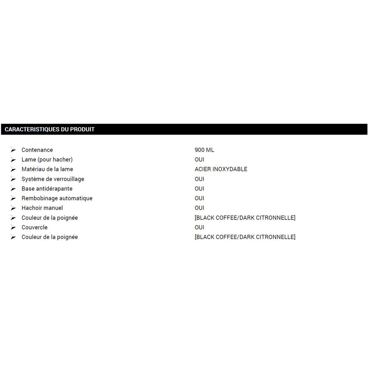 TEFAL Hachoir 5 secondes 900 ml