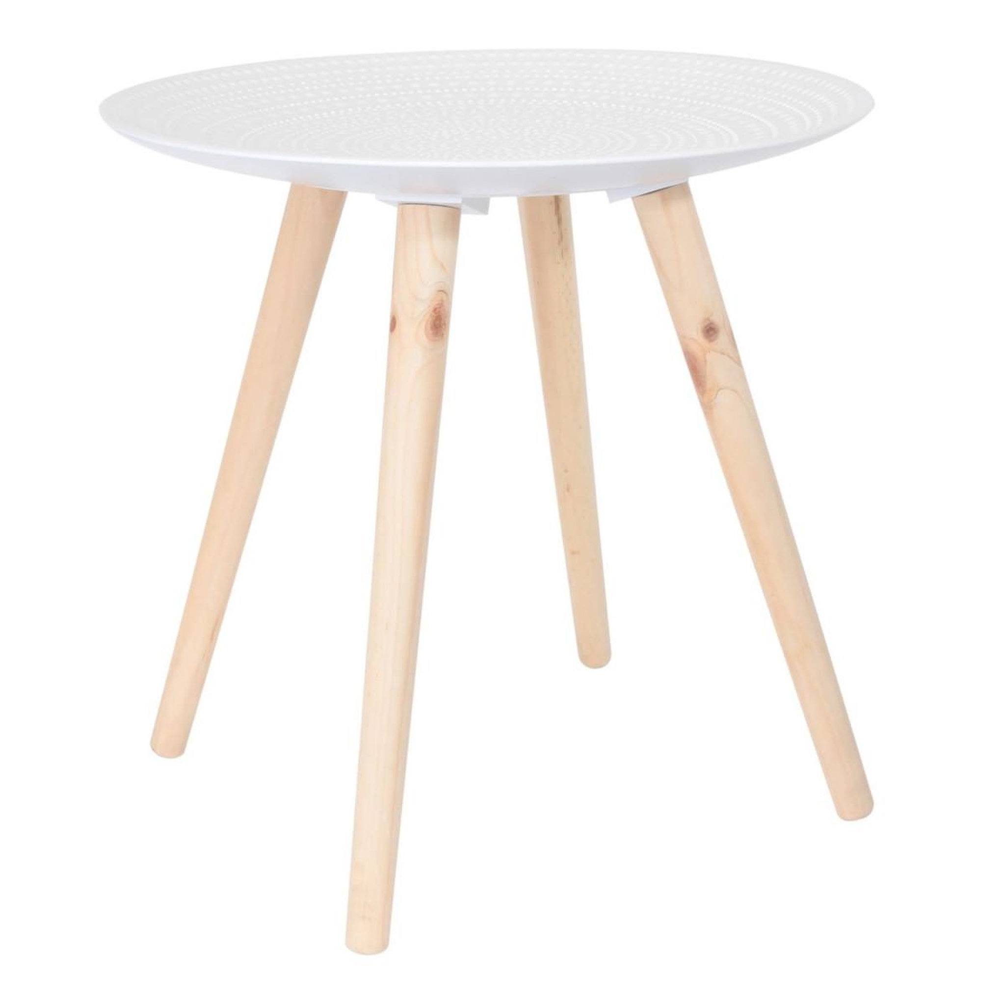 Voir la diapositive 2 : The Home Deco Factory Lot de 2 tables gigognes  sanda  49cm blanc