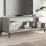 VIDAXL Meuble TV sonoma gris bois ingenierie et acier enduit de poudre