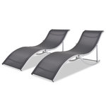 VIDAXL Chaises longues lot de 2 noir et gris