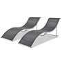 Voir la diapositive 1 : VIDAXL Chaises longues lot de 2 noir et gris