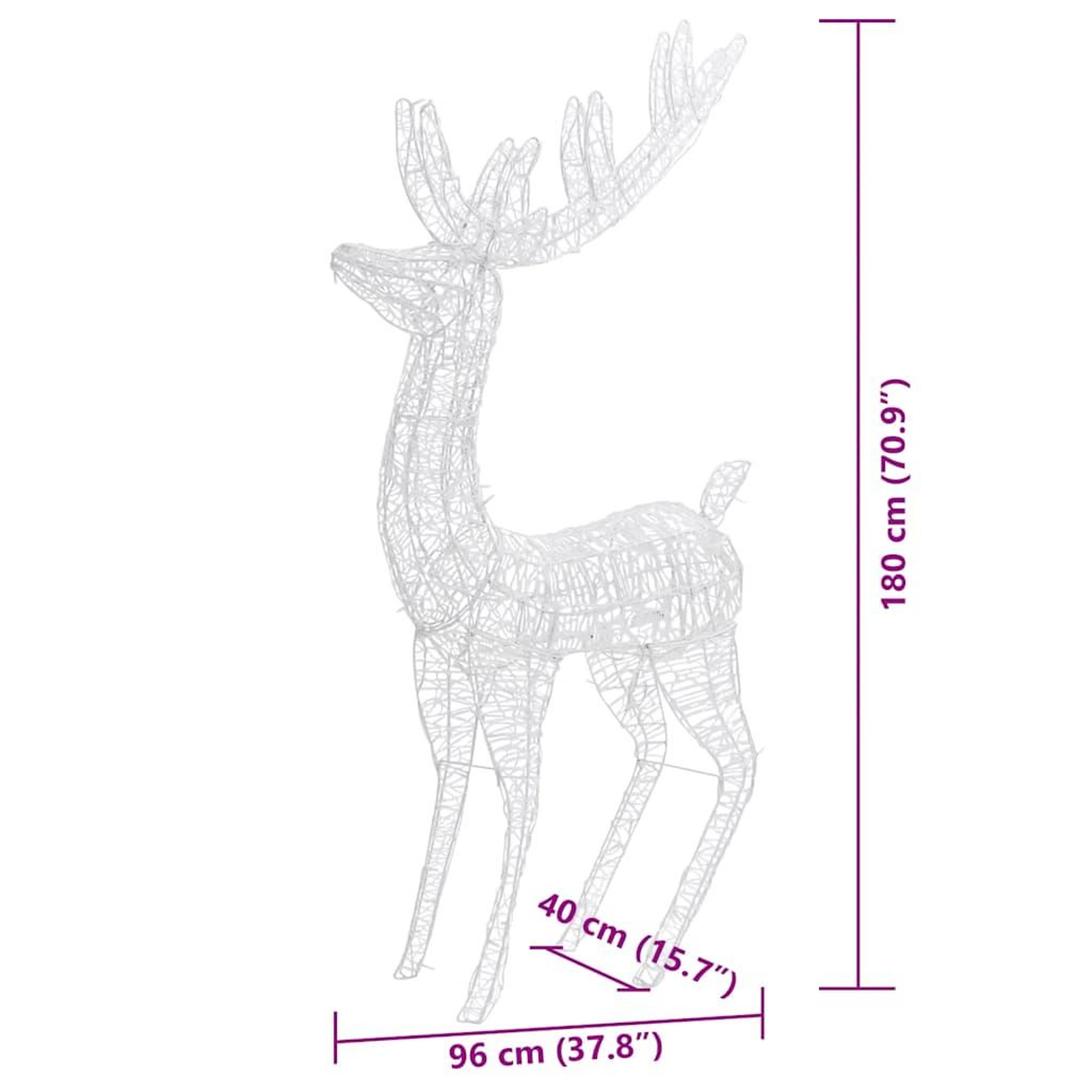 Voir la diapositive 6 : VIDAXL Rennes de noël xxl acrylique 250 led 3 pcs 180 cm multicolore