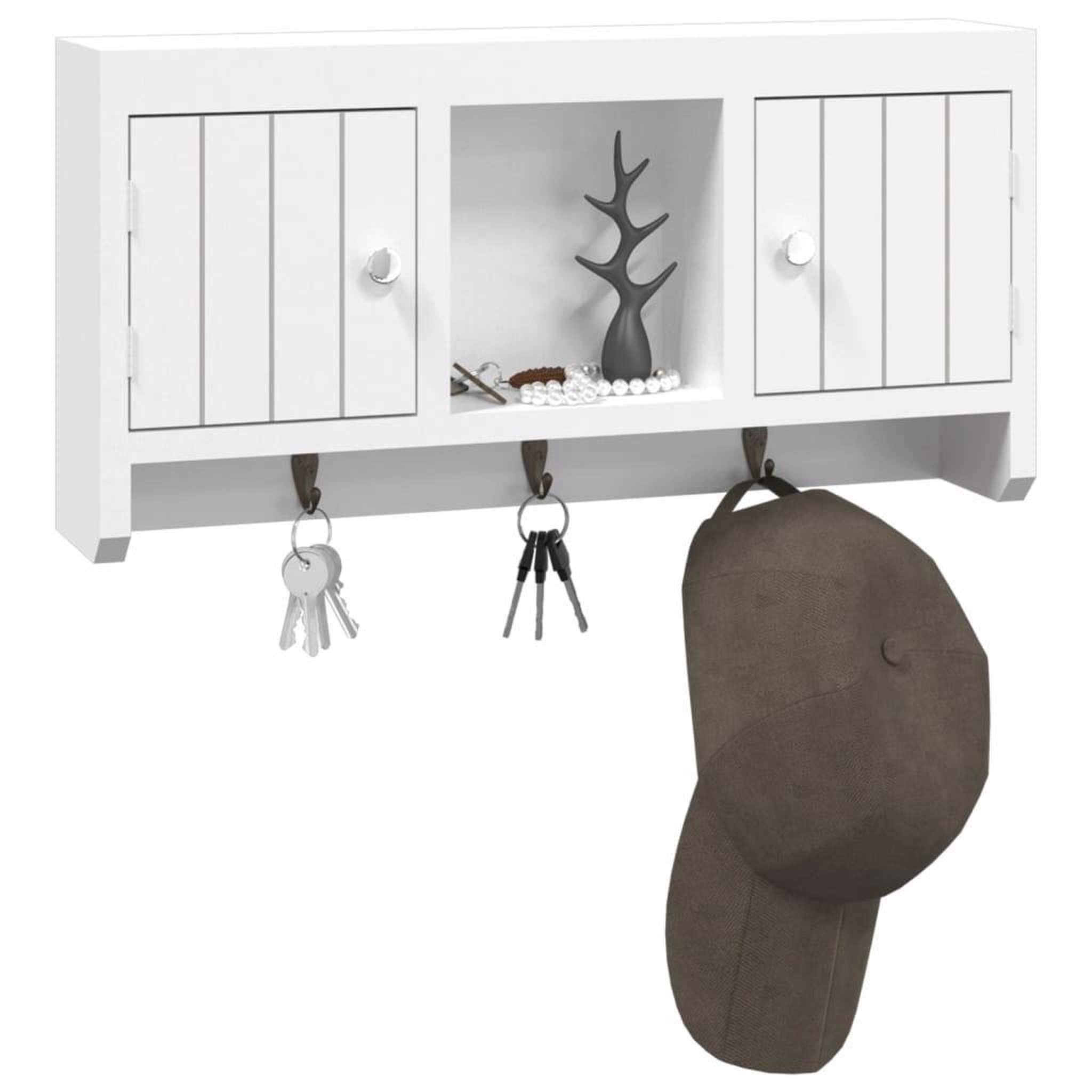 Voir la diapositive 3 : VIDAXL Armoire a cles Blanc 40x8,5x20 cm Bois d'ingenierie et acier