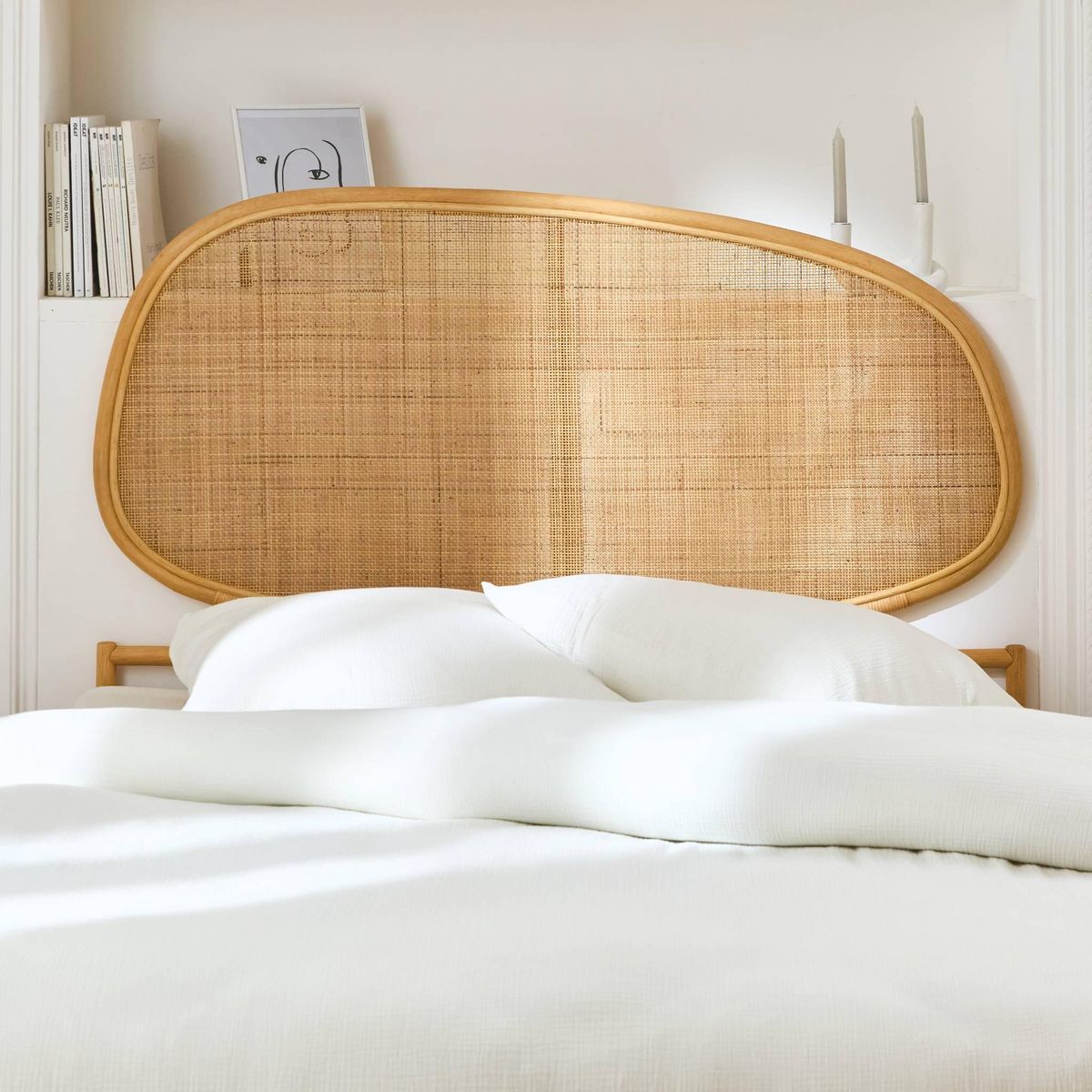 SWEEEK Tête de lit en rotin naturel