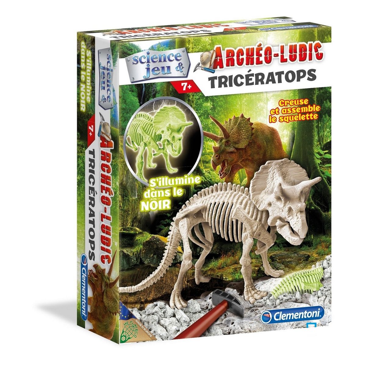 CLEMENTONI Archéo Ludic Triceratops phosphorescent 