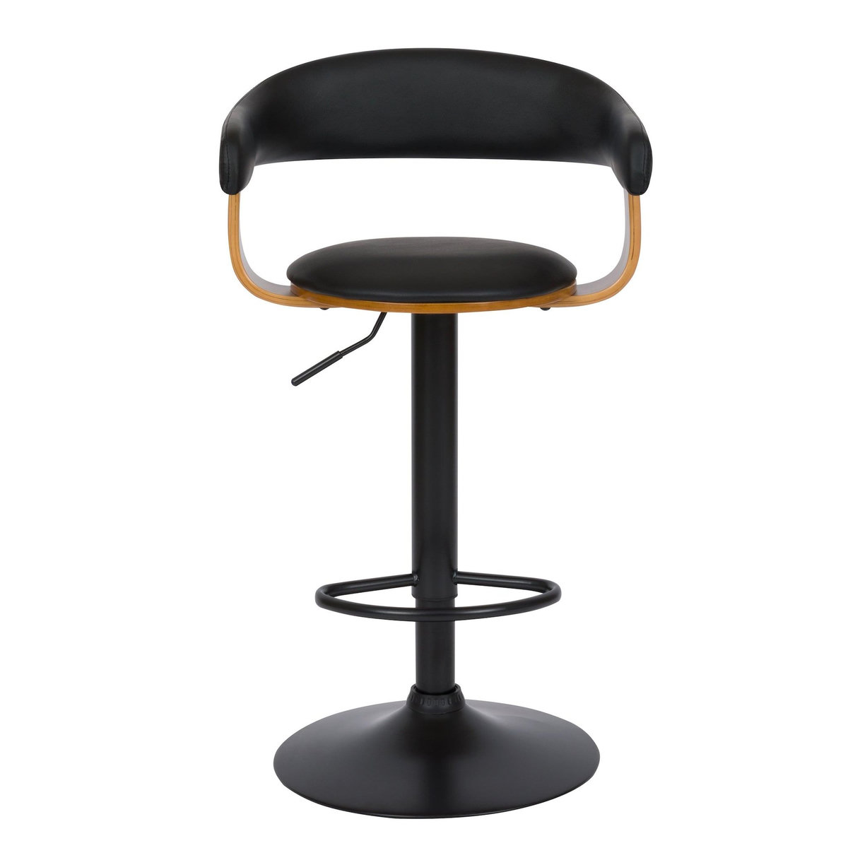 Rendez vous déco Chaise de bar réglable 62/84 cm en cuir synthétique noir-Harold