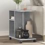 Voir la diapositive 1 : VIDAXL Table d'appoint avec roues gris beton bois d'ingenierie