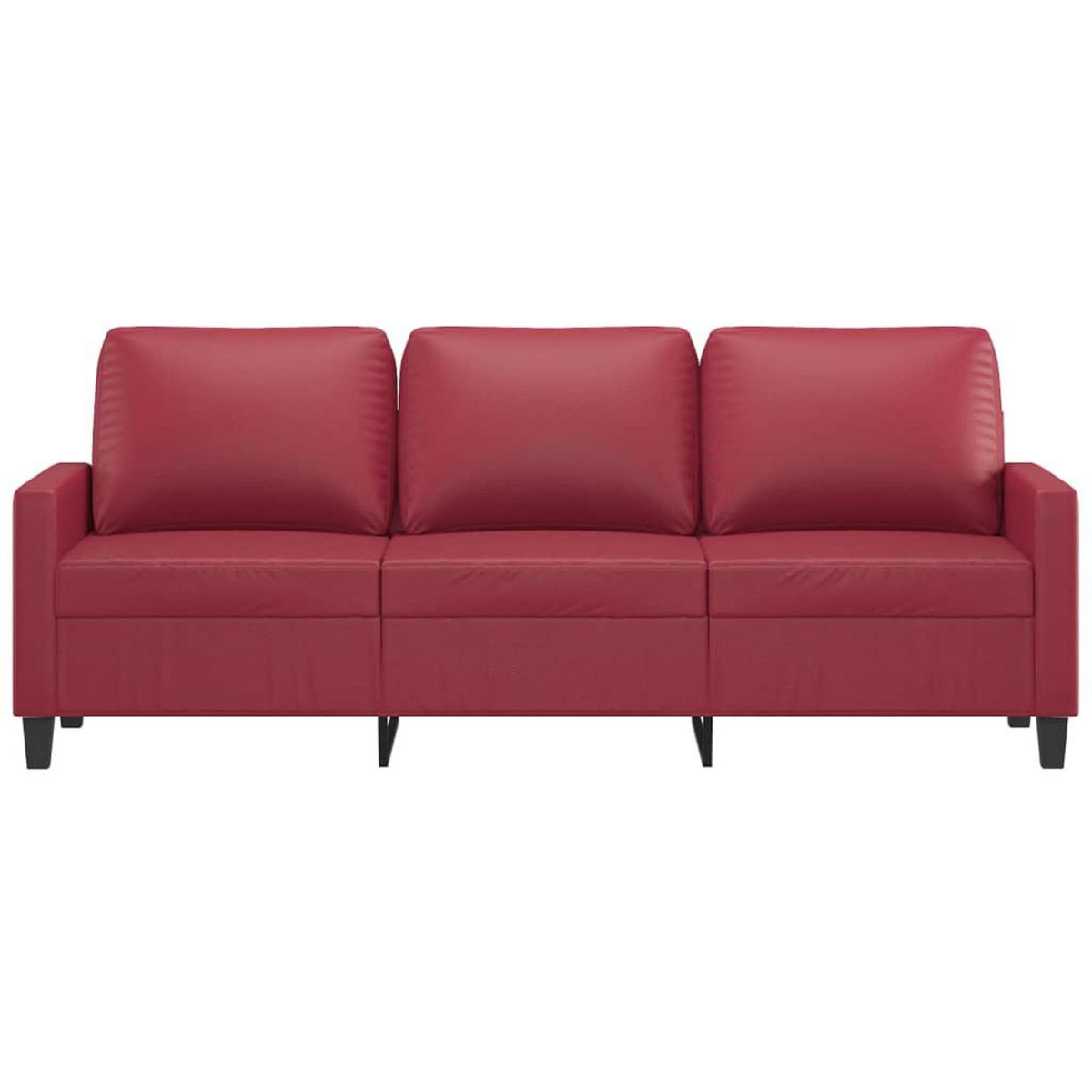 VIDAXL Canape a 3 places Rouge bordeaux 180 cm Similicuir