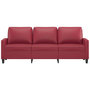Voir la diapositive 3 : VIDAXL Canape a 3 places Rouge bordeaux 180 cm Similicuir