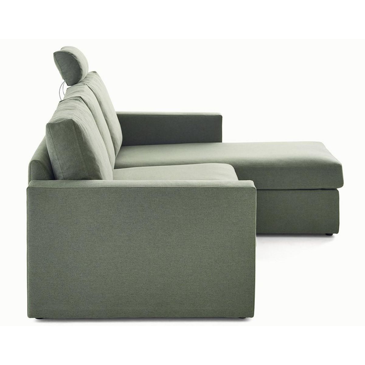 BEST MOBILIER Barrie - canapé d'angle réversible 4 places avec têtière amovible en tissu