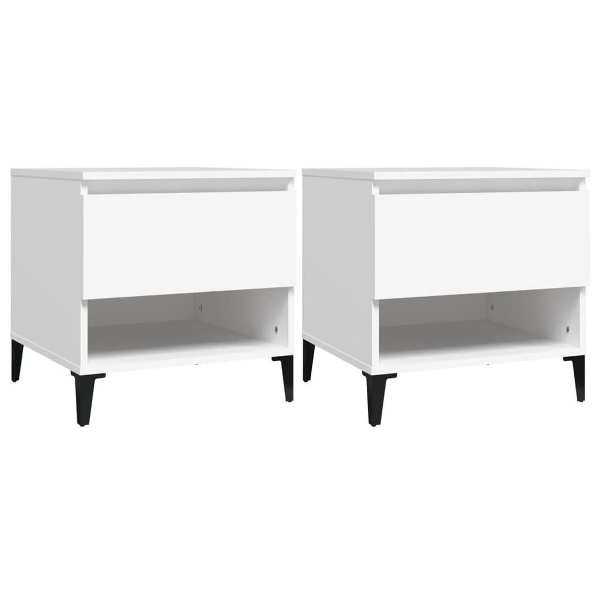 VIDAXL Tables d'appoint 2 pcs Blanc 50x46x50 cm Bois d'ingenierie