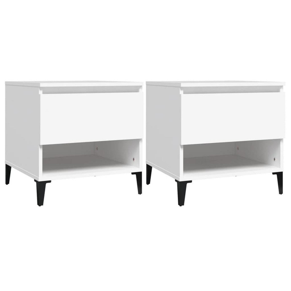 VIDAXL Tables d'appoint 2 pcs Blanc 50x46x50 cm Bois d'ingenierie