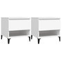 Voir la diapositive 2 : VIDAXL Tables d'appoint 2 pcs Blanc 50x46x50 cm Bois d'ingenierie