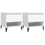 Voir la diapositive 2 : VIDAXL Tables d'appoint 2 pcs Blanc 50x46x50 cm Bois d'ingenierie