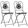 Voir la diapositive 2 : VIDAXL Chaises de bistro pliables lot de 2 noir et blanc ceramique