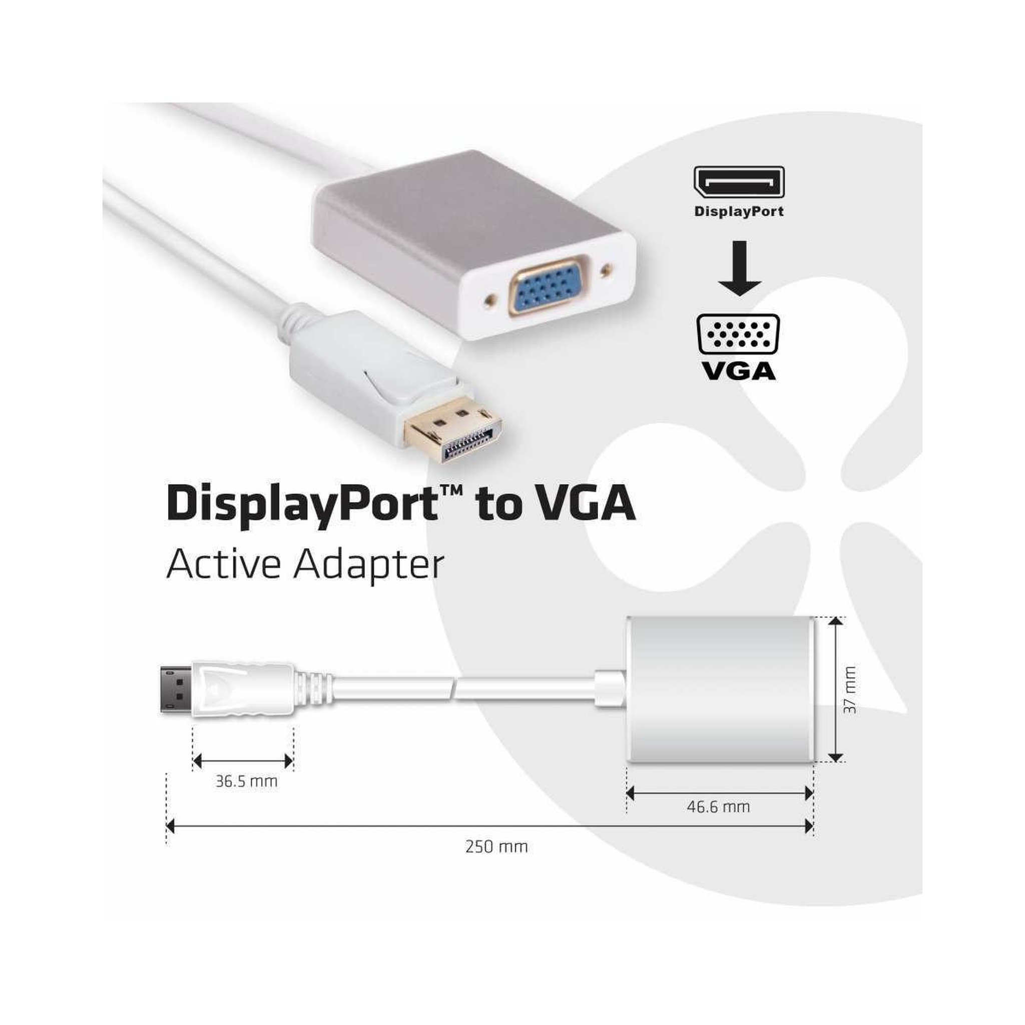 Voir la diapositive 3 : CLUB 3D CLUB3D Displayport to VGA Active Adapter